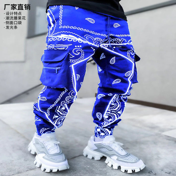 Herren Cargo-Jogginghose mit Bandana-Print, Kordelzug & Mehrfachtaschen – Bravaro