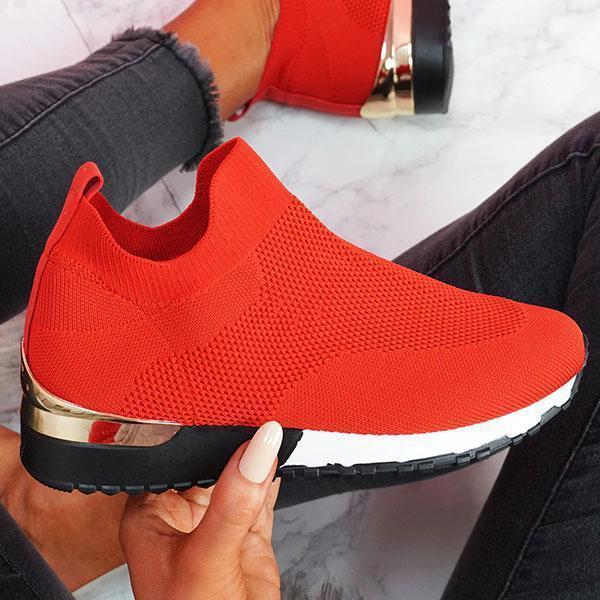 Damen Sockensneaker mit gestricktem Obermaterial und Keilsohle Echoarchiv