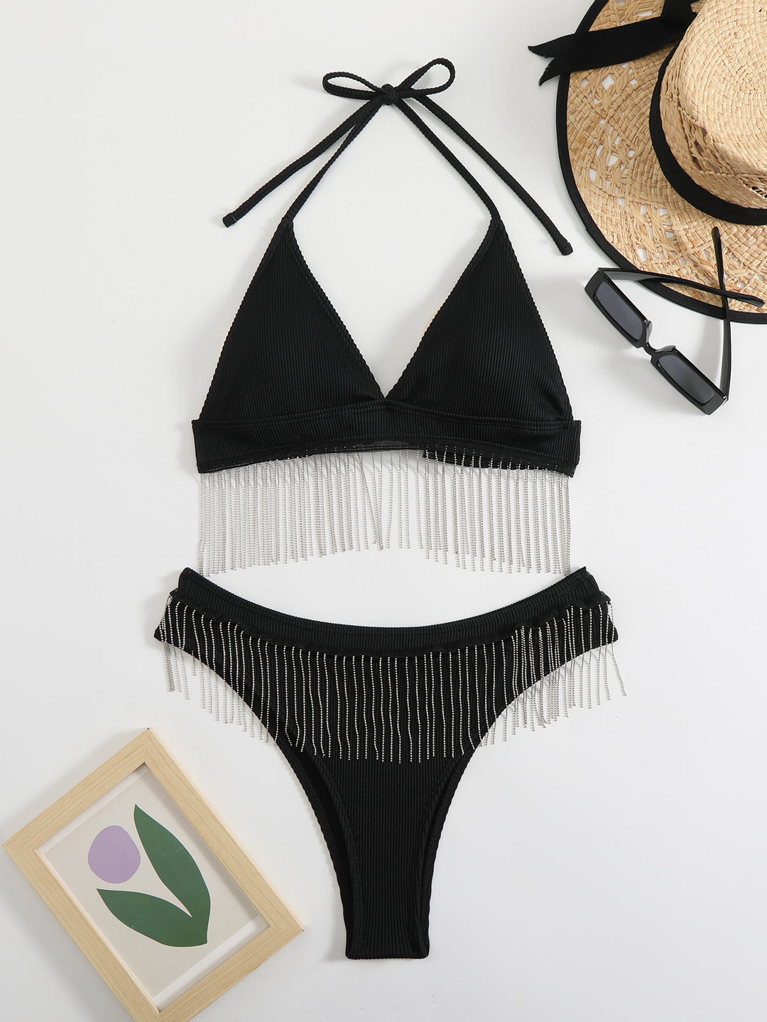 Damen Triangel-Bikini mit festlichem Fransen-Design Echo Archiv