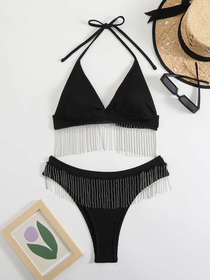 Damen Triangel-Bikini mit festlichem Fransen-Design Echo Archiv
