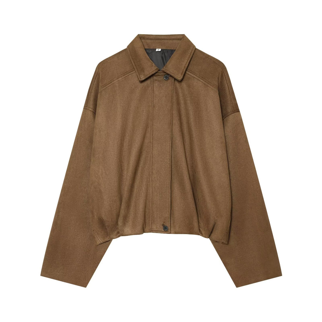 Damen Kurzgeschnittene Oversize Cape-Jacke mit Hemdkragen und verdeckter Knopfleiste Echo Archiv