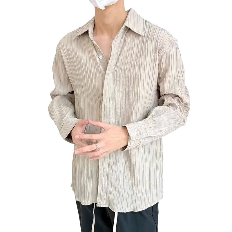 Herren lässiges Langarmhemd mit strukturiertem Design Echoarchiv
