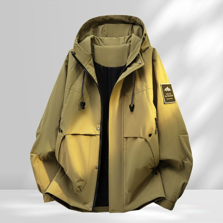 Herren Oversize-Utility-Outdoorjacke mit Kapuze, wattierter Innenlage & Multifunktionstaschen Echoarchiv