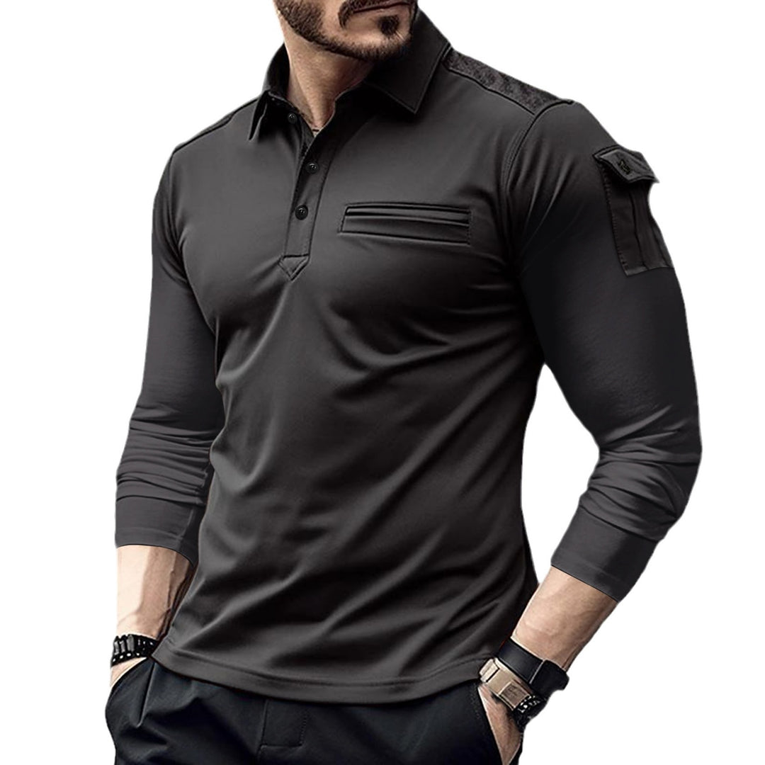 Herren Langarm Poloshirt mit innovativen Details und funktionalen Taschen Echoarchiv