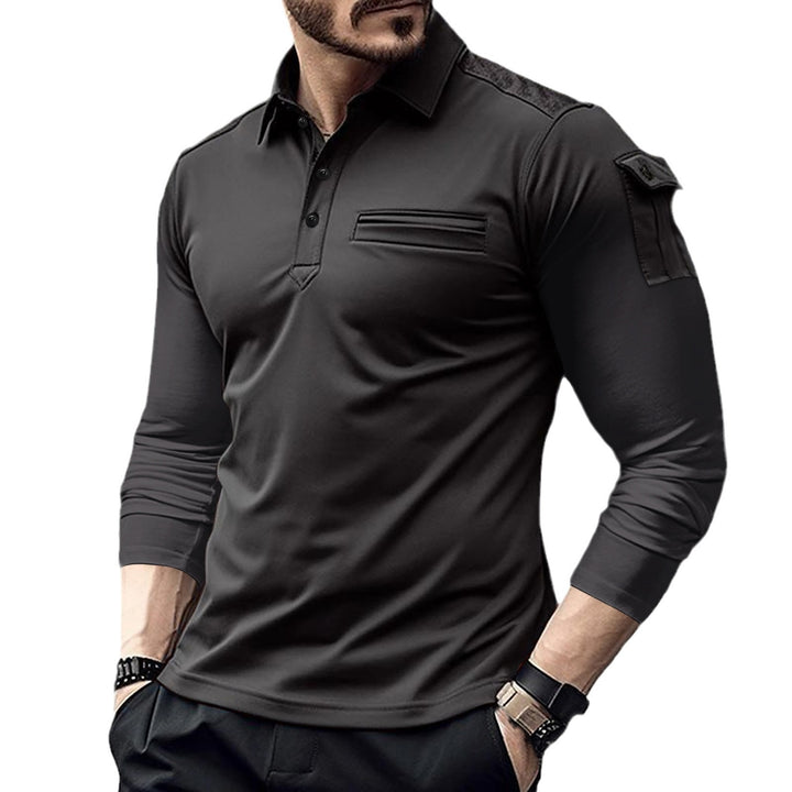 Herren Langarm Poloshirt mit innovativen Details und funktionalen Taschen Echoarchiv