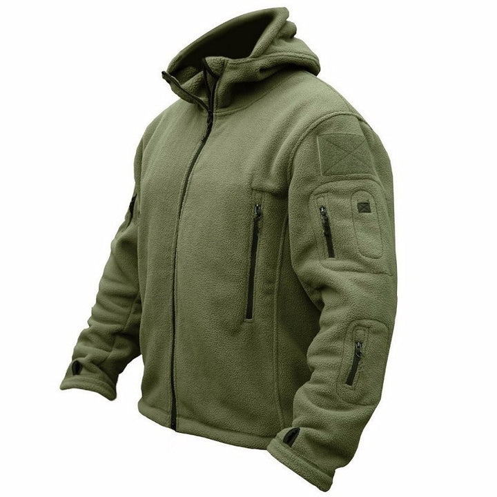 Herren Fleecejacke mit mehrfachen Taschen und verstellbarem Kapuzenkragen Echoarchiv