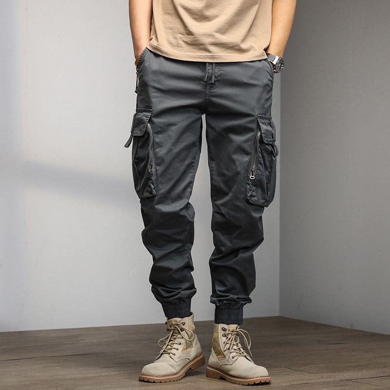Herren leichte Cargo-Hose mit elastischem Bund und multifunktionalen Taschen Echoarchiv