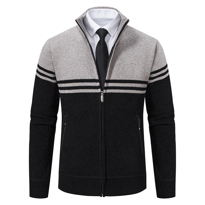 Herren Strickjacke mit hohem Kragen und Reißverschluss Echoarchiv
