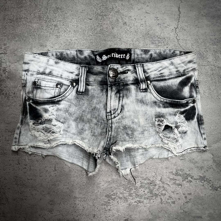 Damen trendige Destroyed Denim-Shorts Echo Archiv