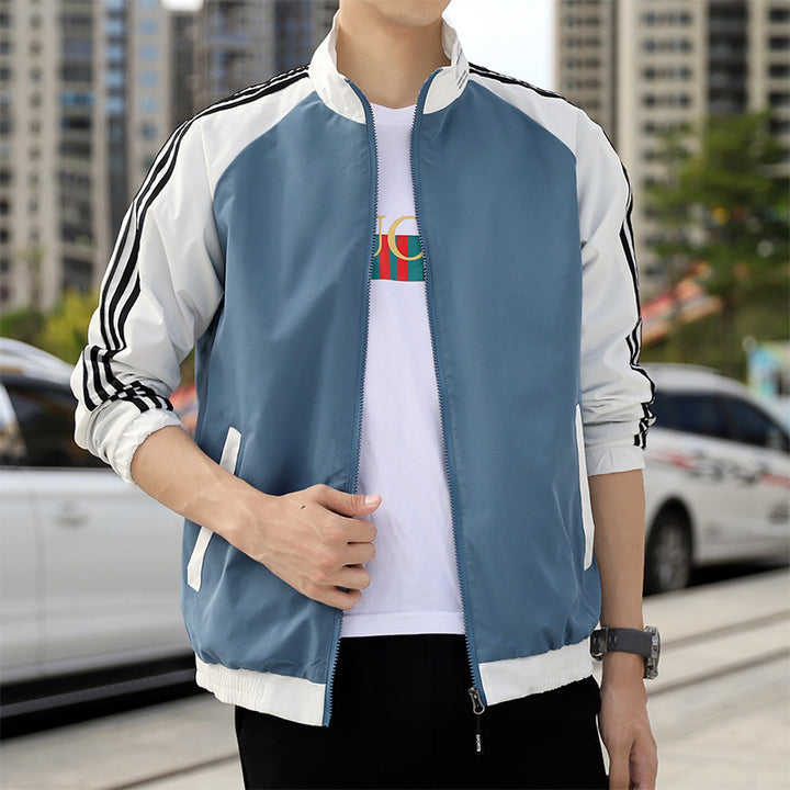 Herren Sportliche Windjacke mit hohen Kragen Echo Archiv
