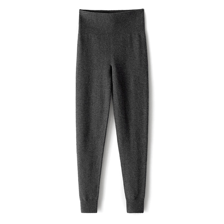 Damen Thermo-Feinstrick-Leggings mit hoher Taille und geripptem Knöchelabschluss Echoarchiv