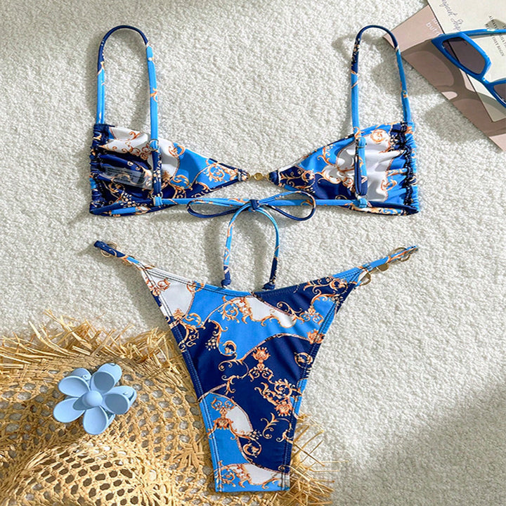 Damen Triangel-Bikini mit exklusivem Muster und eleganten Details Echo Archiv