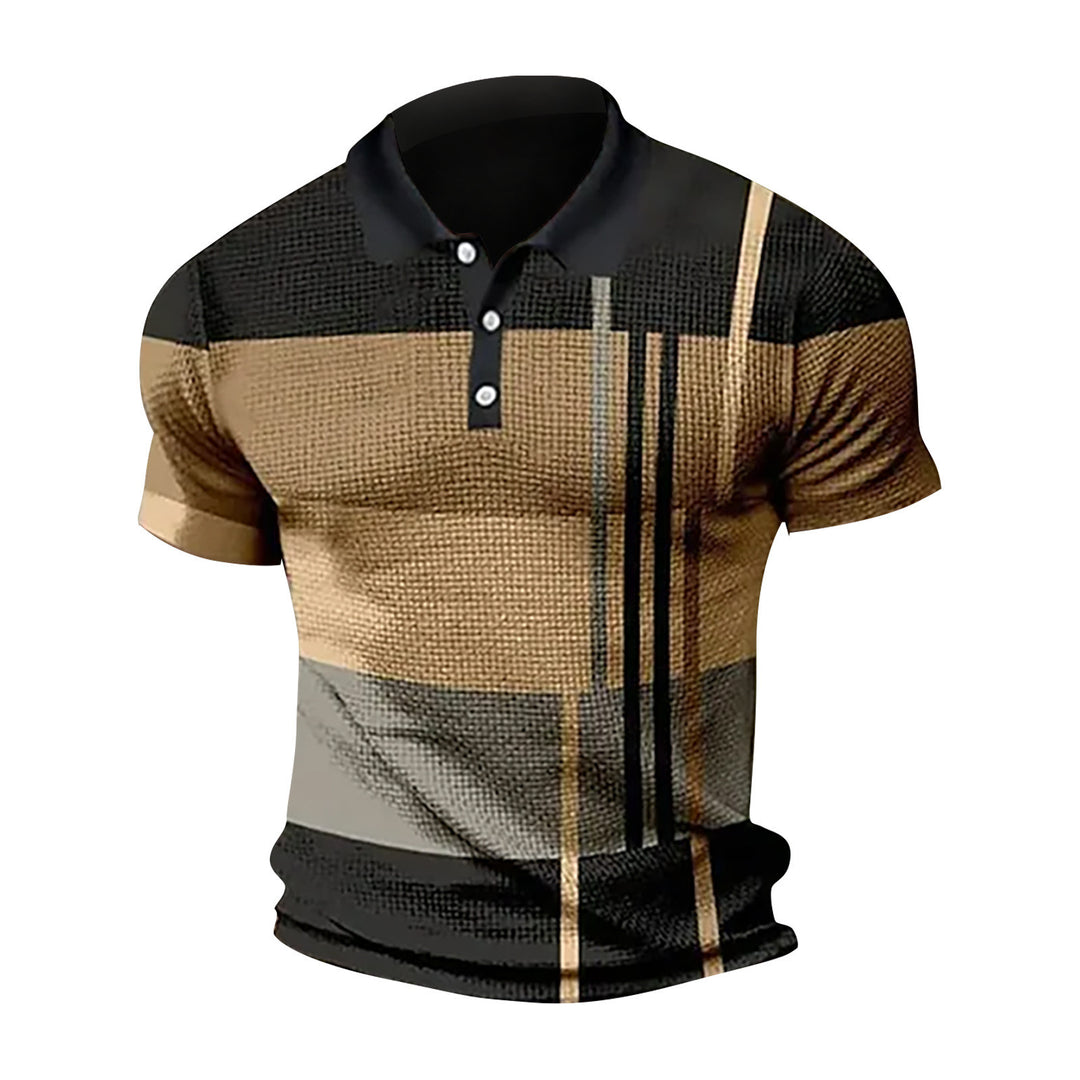 Herren Poloshirt mit modernem Muster und atmungsaktiven Eigenschaften Echoarchiv