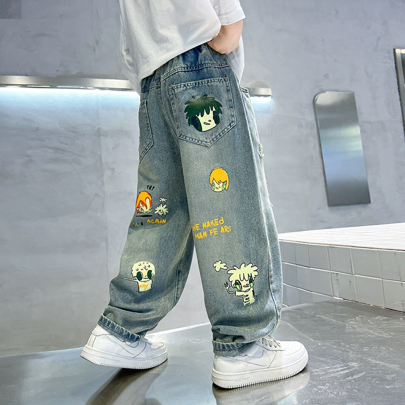 Unisex lässige Jeans mit bunten Graphics Echo Archiv
