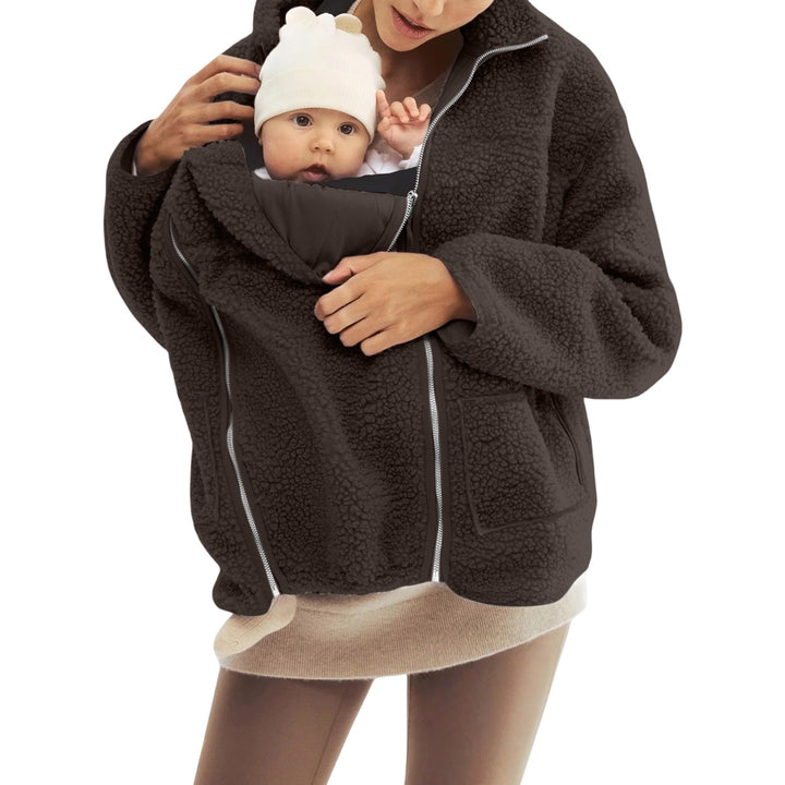 Damen nan oversized Teddyfleece Jacke mit Stehkragen und durchgehendem Reißverschluss Echo Archiv