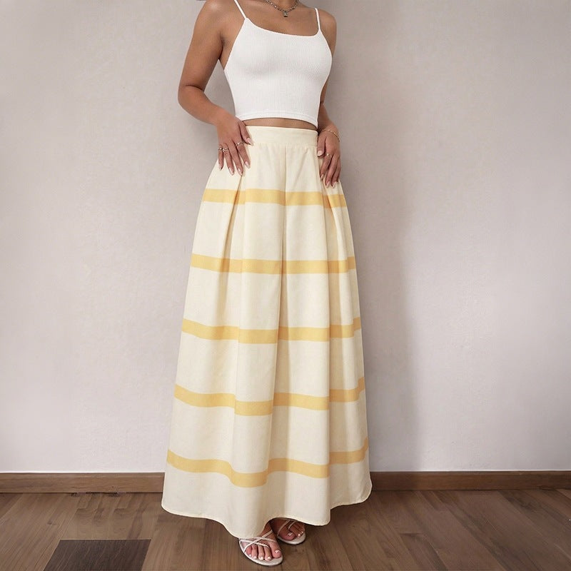 Damen Eleganter Maxirock mit Streifen Echo Archiv