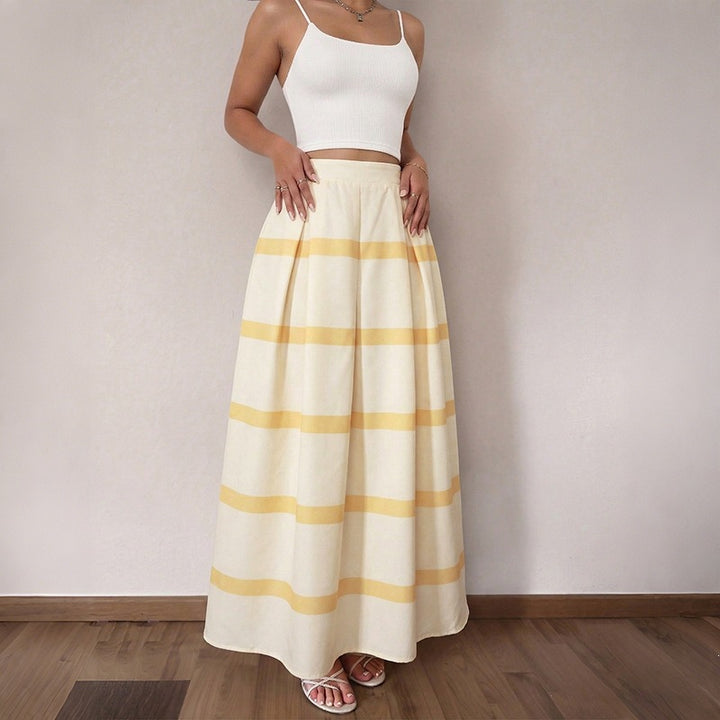 Damen Eleganter Maxirock mit Streifen Echo Archiv