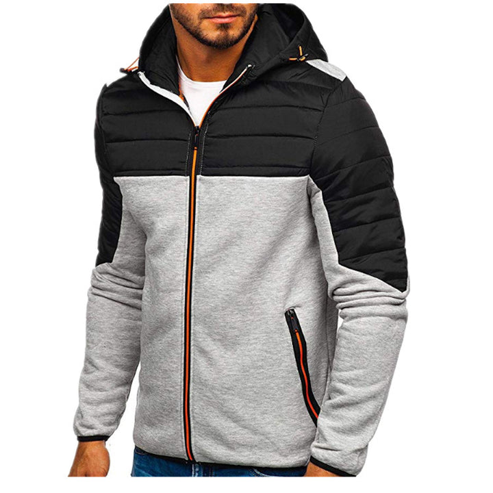 Herren gesteppte Freizeitjacke mit Kapuze Echoarchiv