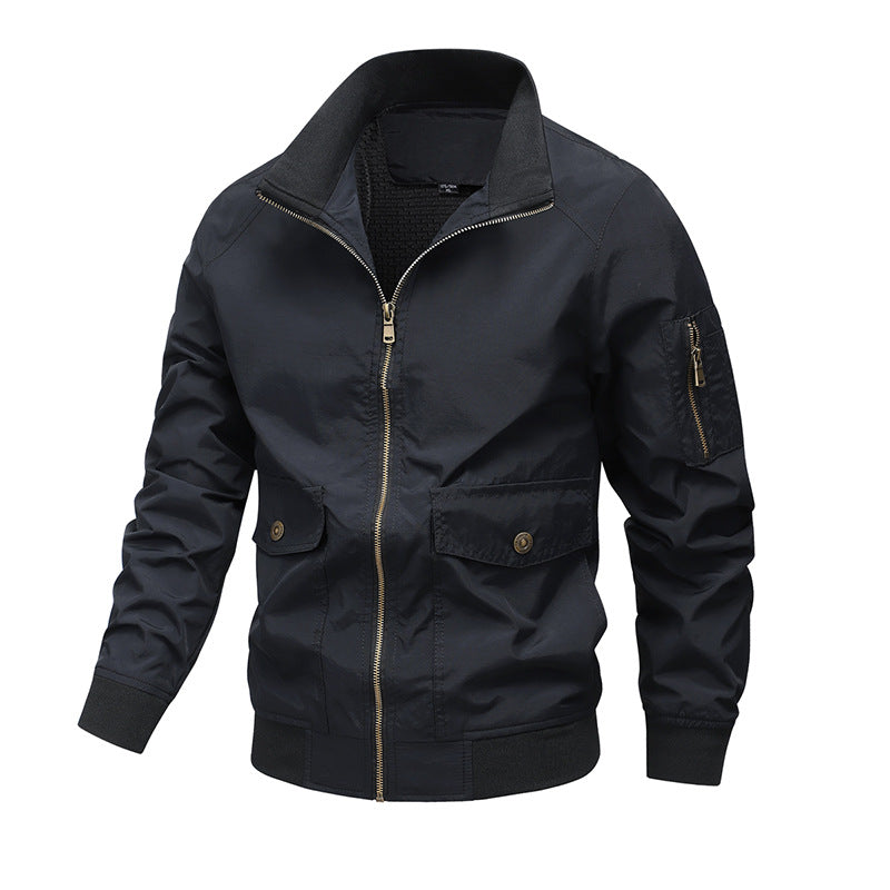 Herren Leichte Utility-Bomberjacke mit Ärmeltasche und Netzfutter Echo Archiv