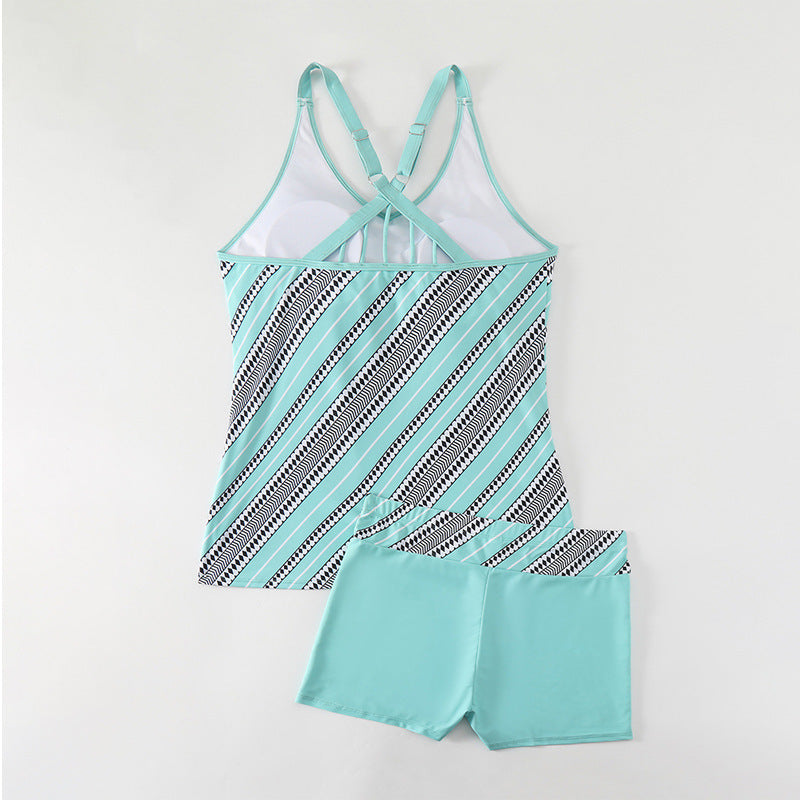 Damen Sportlicher Tankini und Shorts Set Echo Archiv
