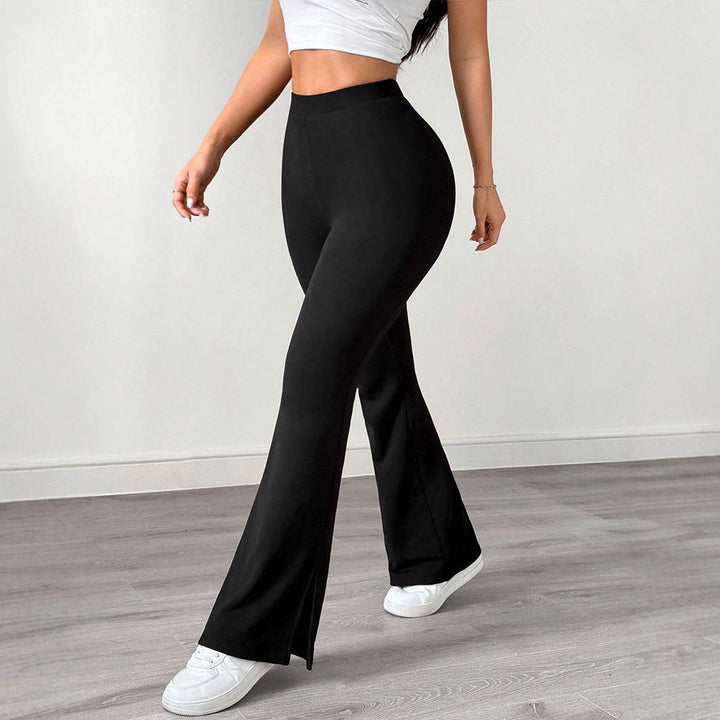 Damen elegante Flared-Hose aus flexibler Mikrofaser Echo Archiv