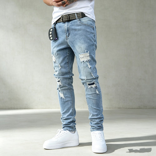 Herren Modische Ripped Denim Pants Echoarchiv