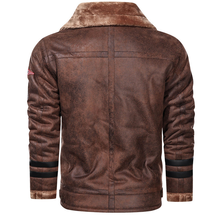 Herren Pilotenjacke aus Kunstleder mit warmem Futter Echoarchiv