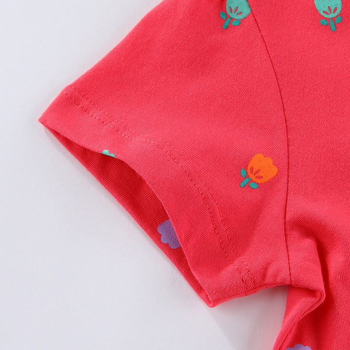 Mädchen Freizeitkleid mit bunten Dinosaurier-Applikationen Echo Archiv