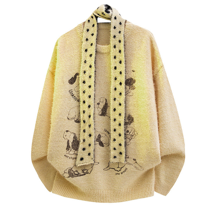 Damen Grobstrickpullover mit Tiermotiv Echoarchiv