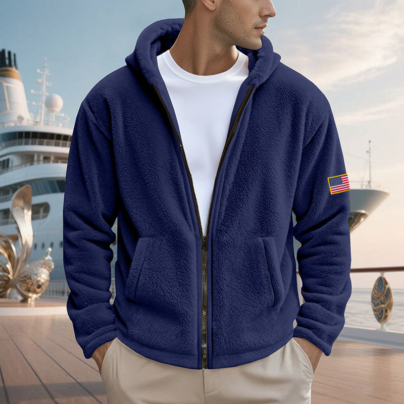 Herren Fleecejacke mit hohem Kragen und praktischen Seitentaschen Echoarchiv