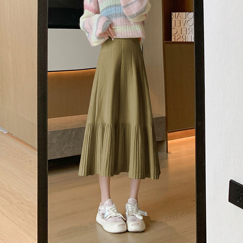Damen Plissierter Midi-Rock aus weichem Material Echo Archiv