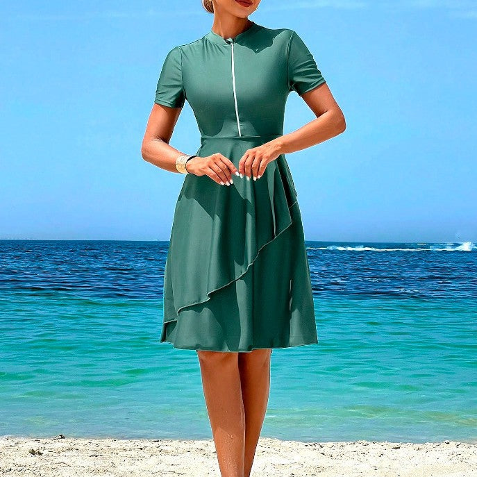Damen Elegantes Strandkleid mit Rüschen Echo Archiv