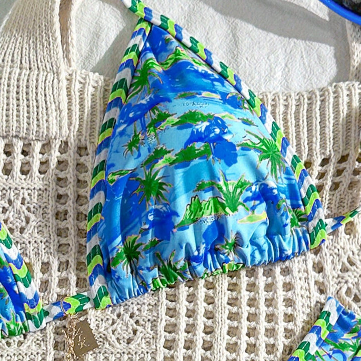 Damen Hochwertiger Triangel-Bikini mit maritimem Motiv Echo Archiv