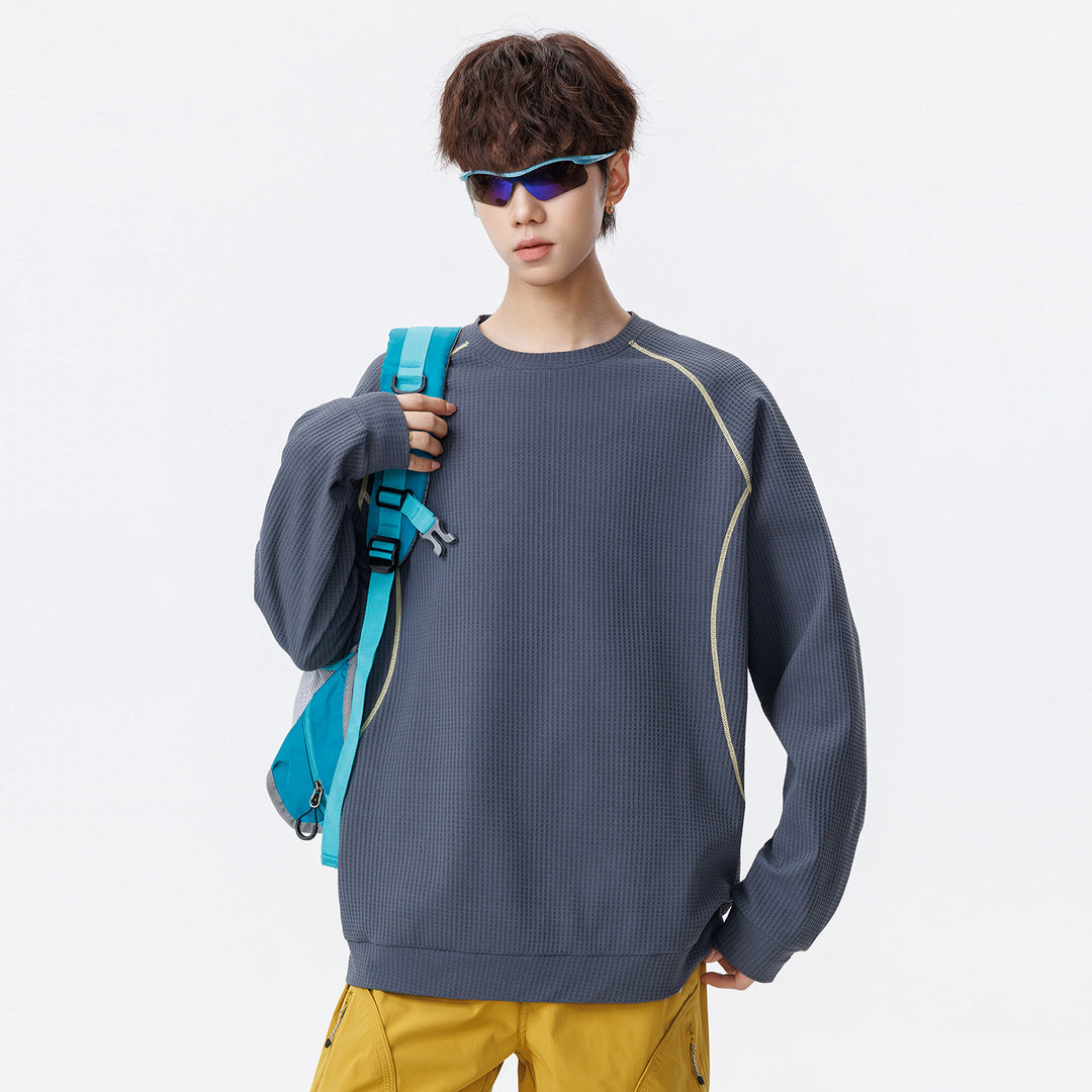 Herren Waffelstruktur-Oversized-Sweatshirt mit Raglanärmeln und Relaxed-Fit Echo Archiv