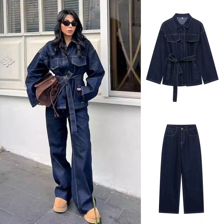 Damen nan hochgeschnittene, weit geschnittene Jeans mit geradem Bein und Fünf-Taschen-Details Echo Archiv