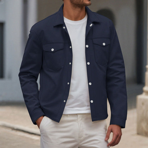 Herren modische Hemdjacke mit praktischen Brusttaschen und modernem Schnitt Echoarchiv