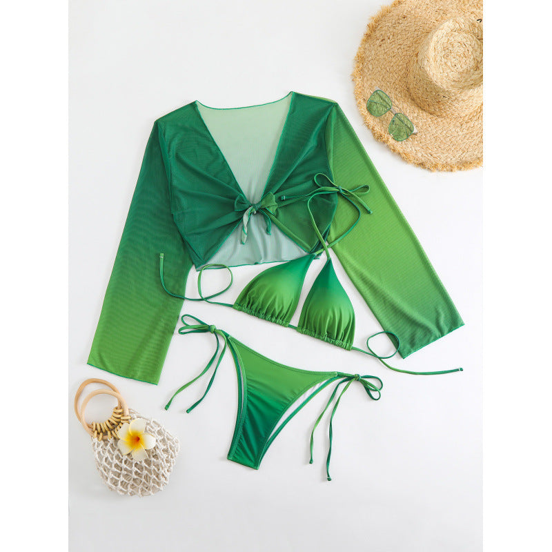 Damen Bikini-Set mit transparentem Oberteil und verstellbaren Trägern Echo Archiv