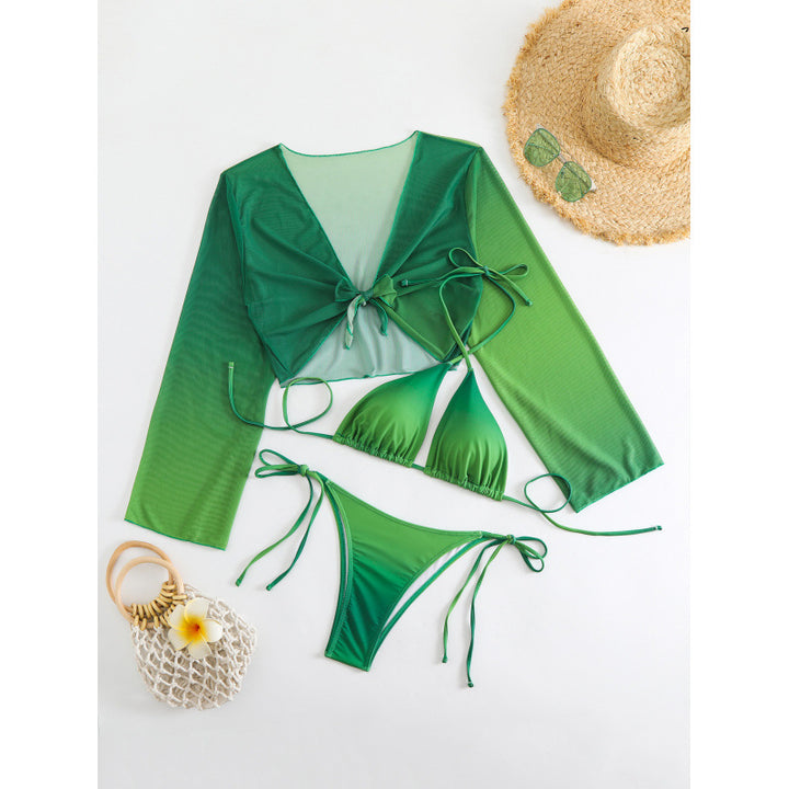 Damen Bikini-Set mit transparentem Oberteil und verstellbaren Trägern Echo Archiv