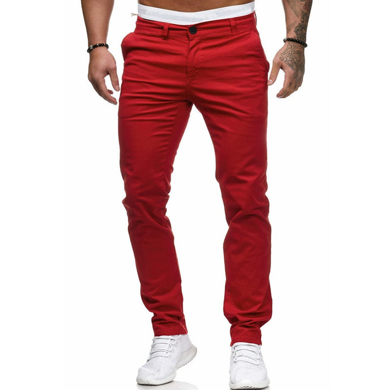 Herren Slim-Fit Chinohosen mit elastischem Bund und praktischen Taschen Echoarchiv