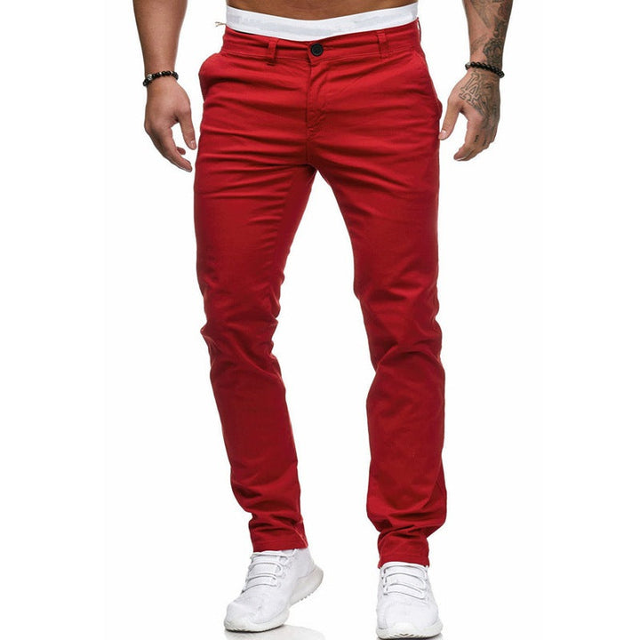 Herren Slim-Fit Chinohosen mit elastischem Bund und praktischen Taschen Echoarchiv