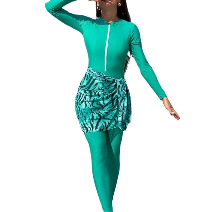 Damen eleganter UV-Schutz-Schwimmanzug mit Wickelrock Echo Archiv