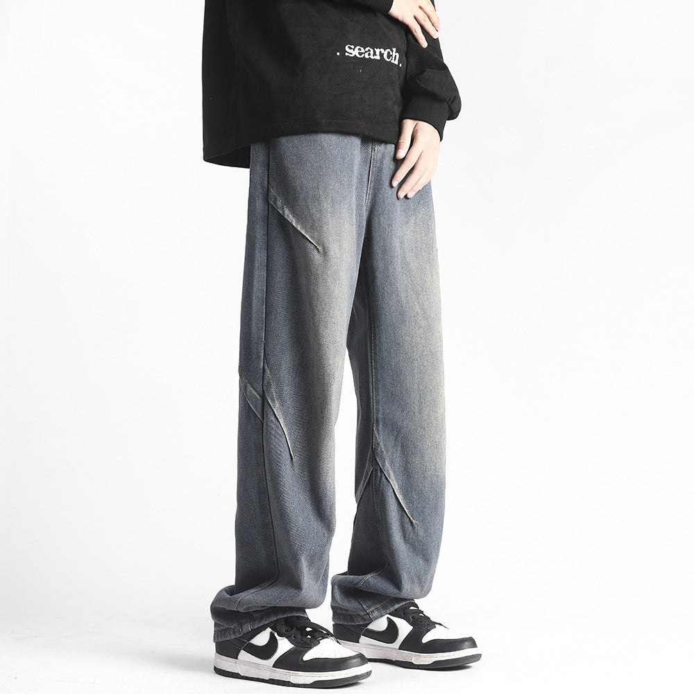 Herren weite Jeanshose mit einzigartigen Steppdetails Echoarchiv
