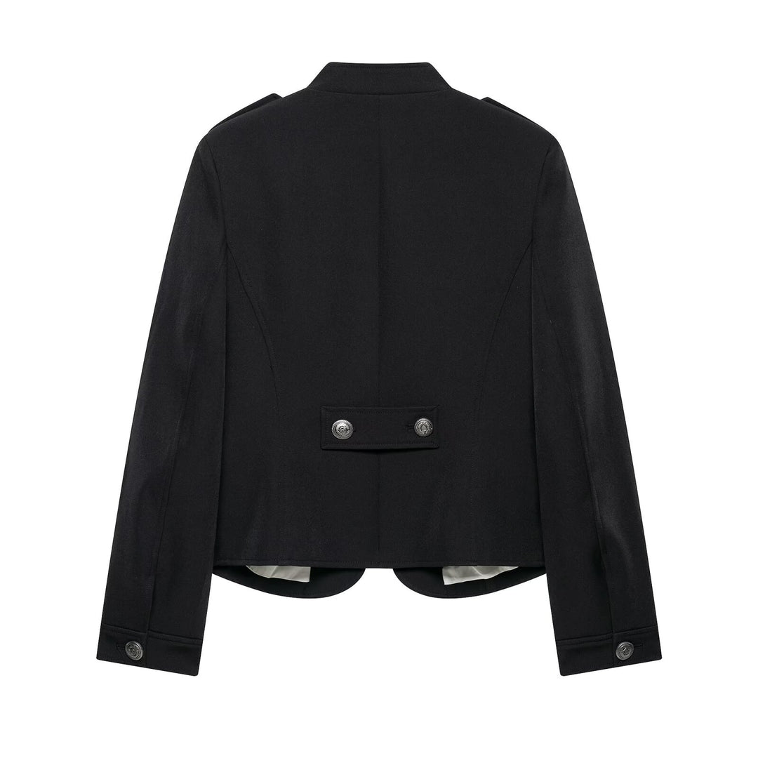 Damen Taillierte Military-Shortjacke mit Stehkragen und Doppelreihe Echo Archiv