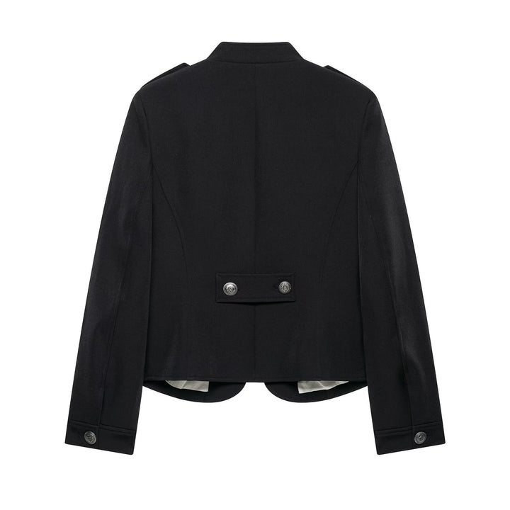 Damen Taillierte Military-Shortjacke mit Stehkragen und Doppelreihe Echo Archiv