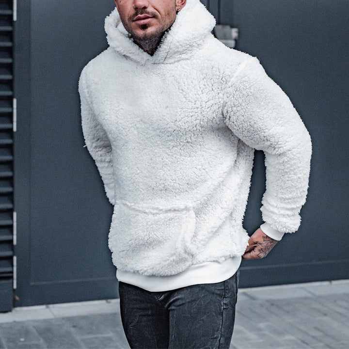 Herren kuscheliger Fleece-Hoodie mit Kängurutasche und Kapuze Echoarchiv