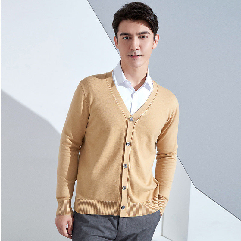 Herren Leichter Feinstrick-Cardigan mit V‑Ausschnitt und Business‑Silhouette Echoarchiv