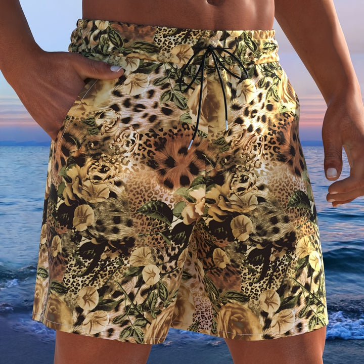 Herren Badeshorts mit animalischem Muster und elastischem Bund Echo Archiv