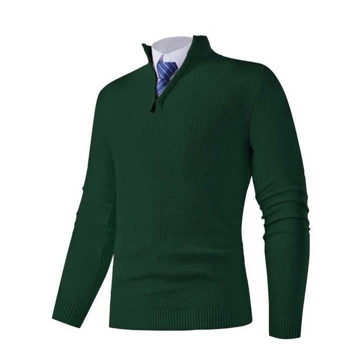 Herren Strickpullover mit modernem Stehkragen und strukturiertem Design Echoarchiv