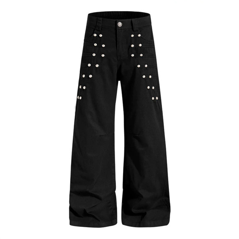 Damen Hochtaillierte weite Culotte-Hose mit Ösen-Detail Echoarchiv