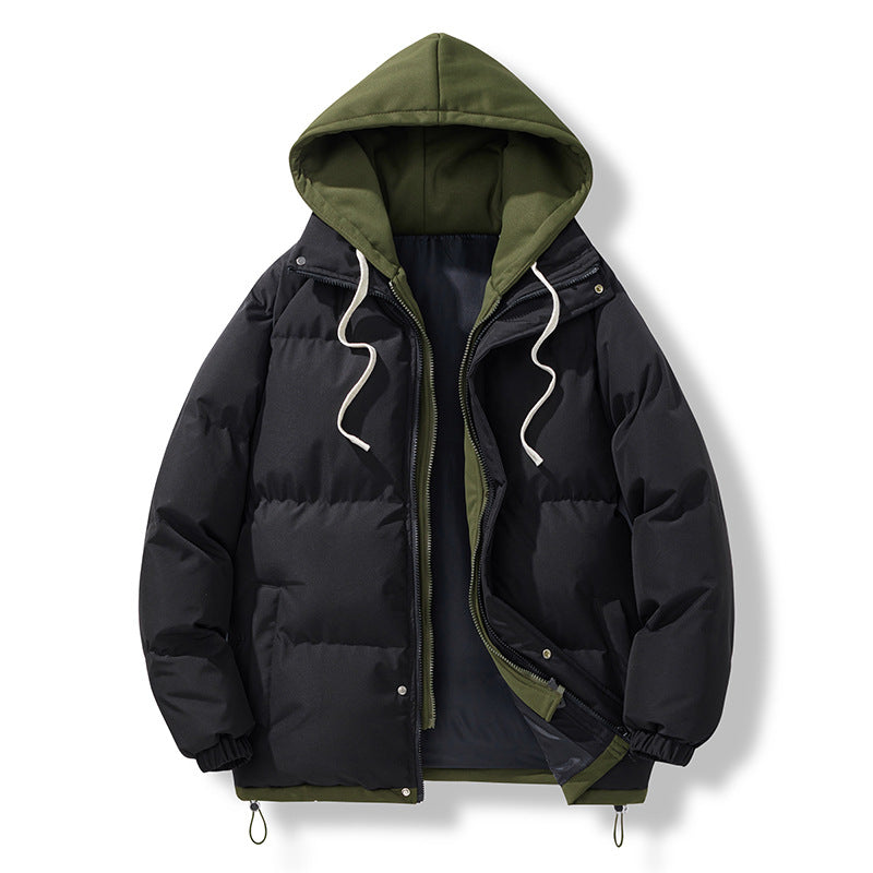 Herren isolierte Pufferjacke mit abnehmbarer Kapuze und verstellbarem Saum Echoarchiv